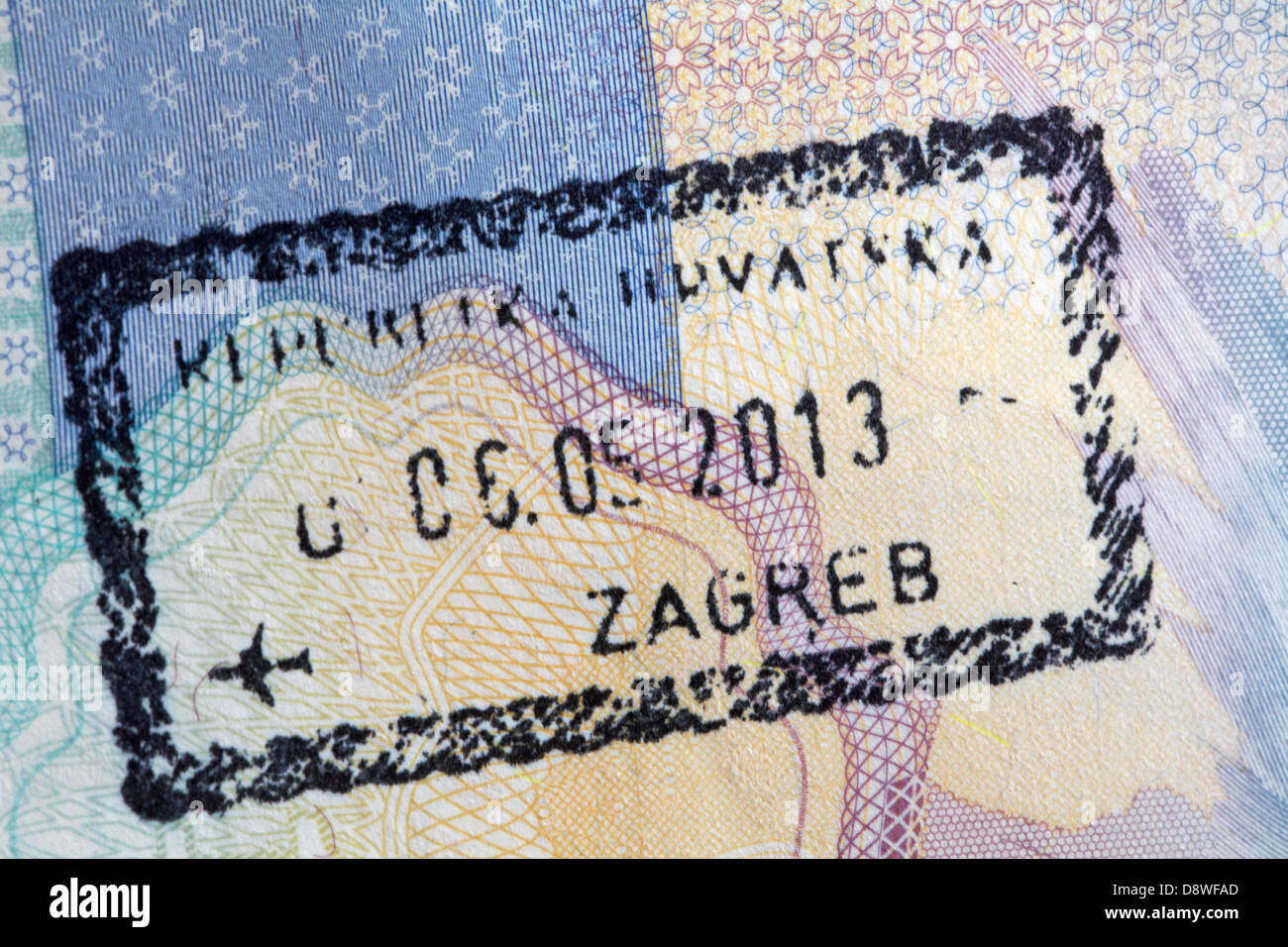 Timbro del passaporto di zagabria immagini e fotografie stock ad alta