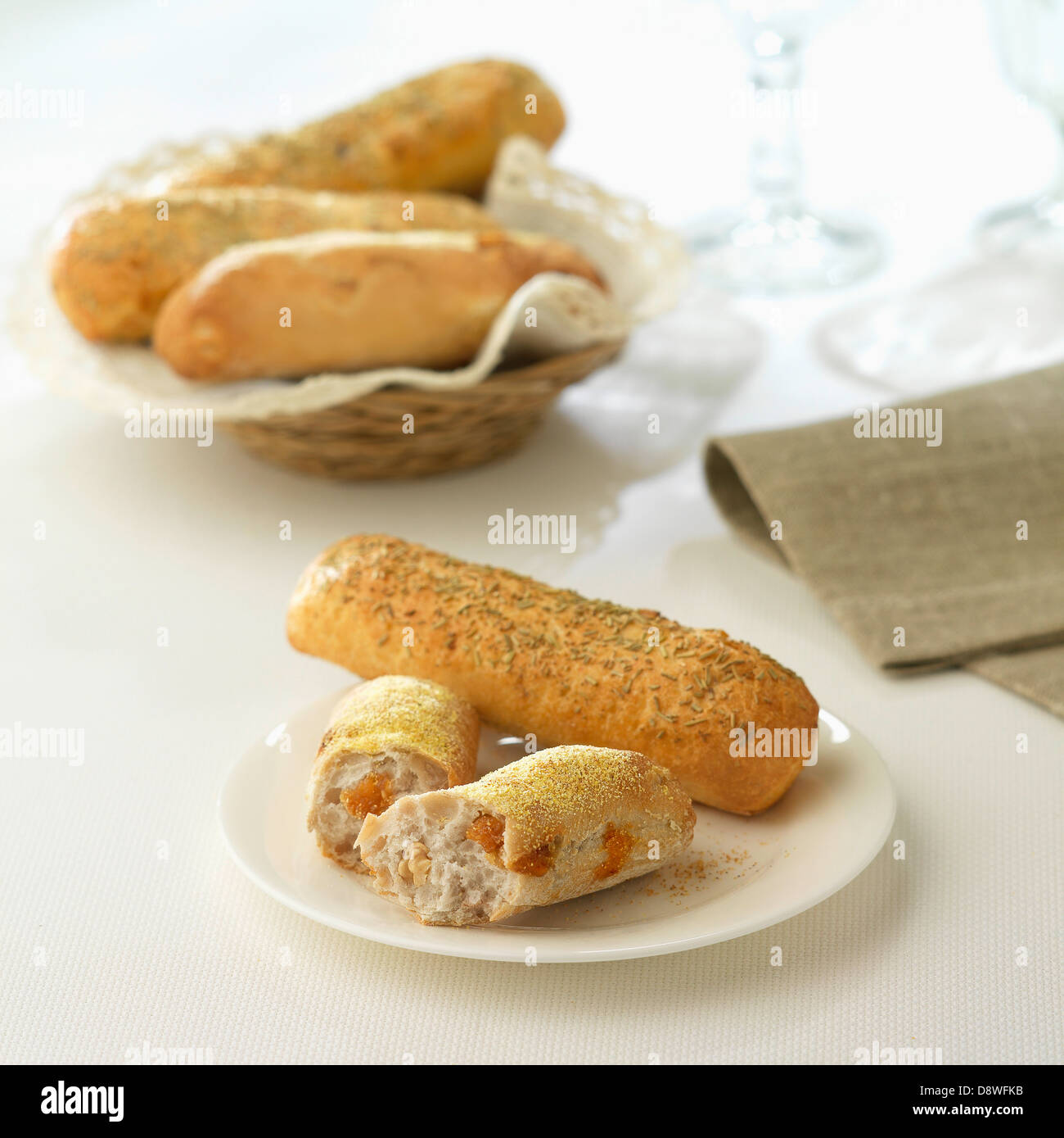 Diversi aromatizzati mini panini Foto Stock