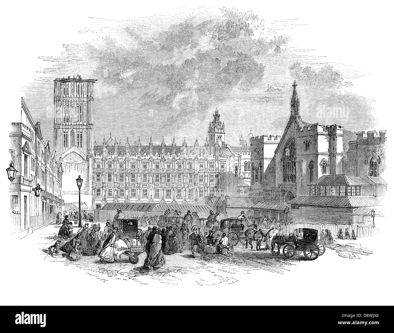 Westminster Hall e il nuovo palazzo Foto Stock