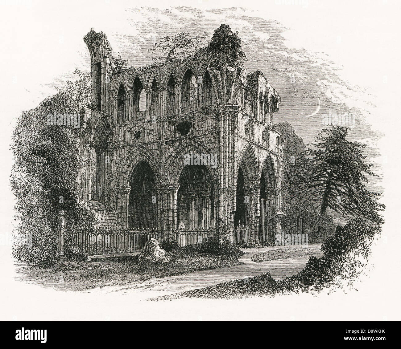 Sir Walter Scott nel sepolcro, Dryburgh Abbey, Scozia Foto Stock