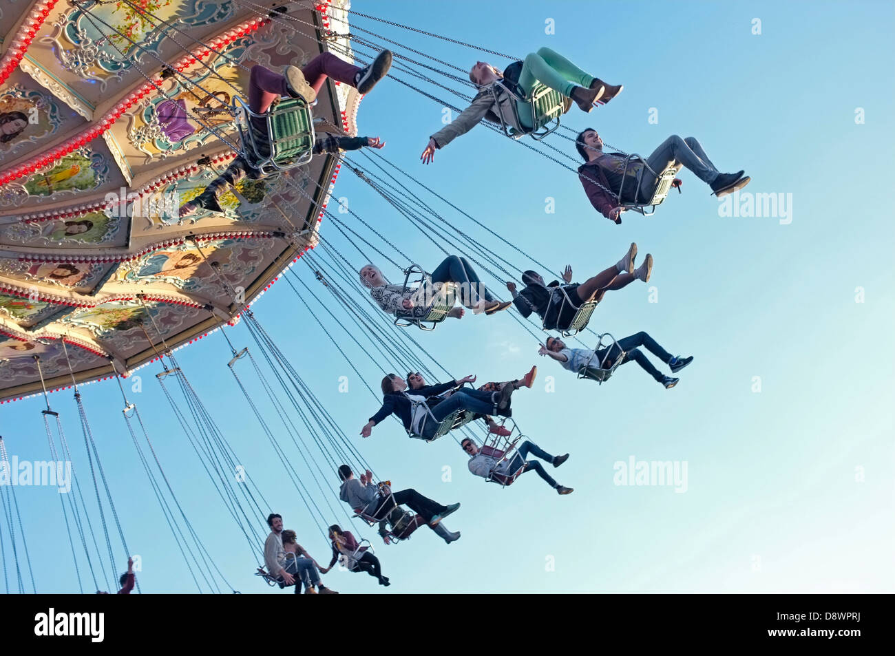 Fiera del divertimento ruota di filatura Foto Stock