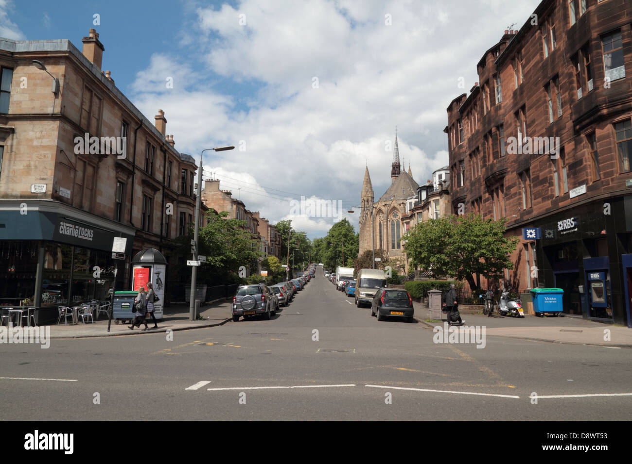 Byres Road, Glasgow, Scotland, Regno Unito Foto Stock