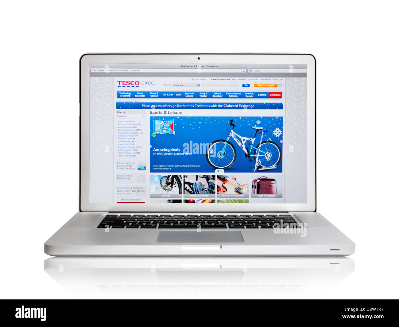 Schermo portatile mostra Tesco sito web - online shopping Foto Stock