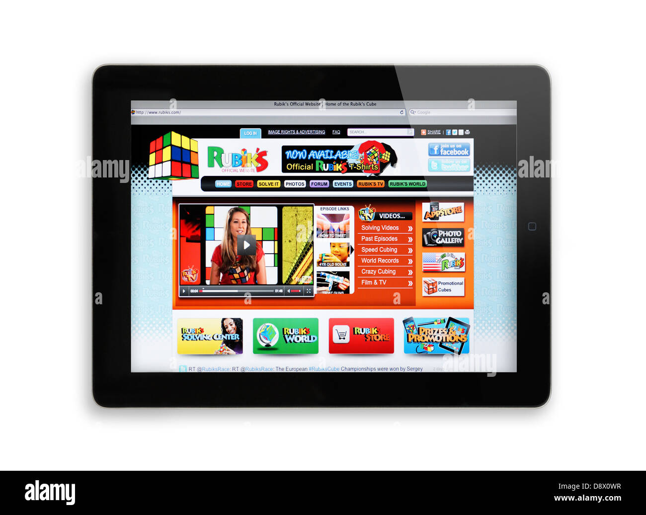 Rubik giochi online sito web su iPad Foto Stock