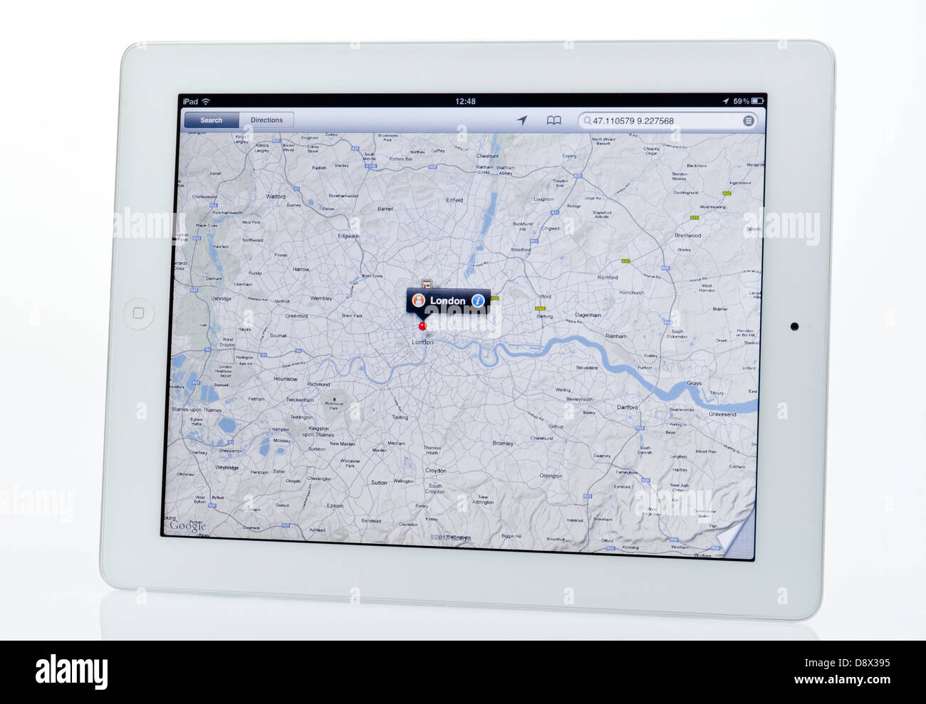 Apple Ipad mostra Mappa App. Foto Stock