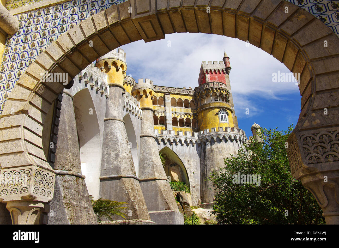 Vista della pena nel Palazzo di Sintra National Park, Portogallo Foto Stock
