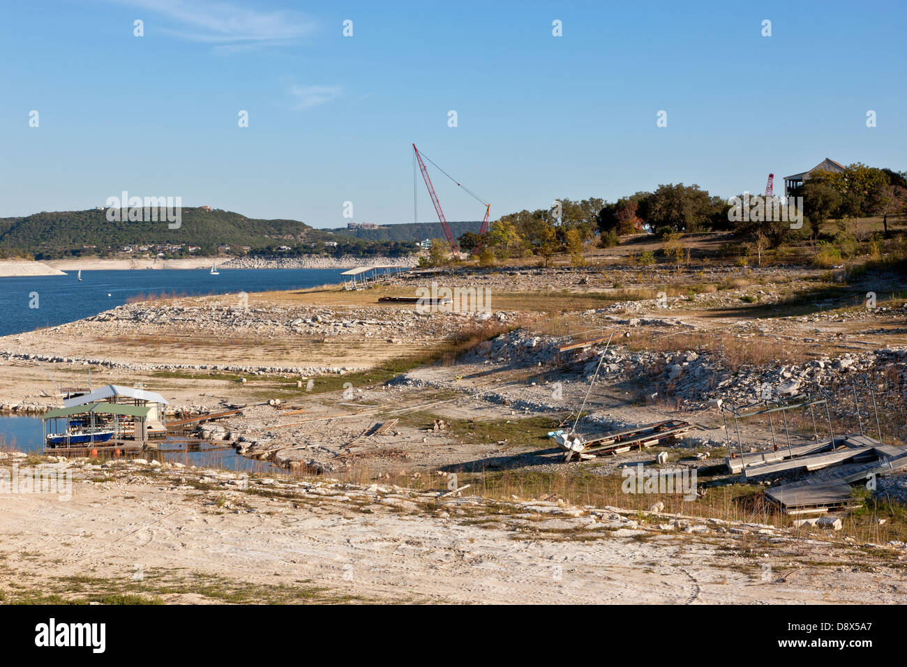 Lago Travis, vista dal Lago Travis Marina. Foto Stock