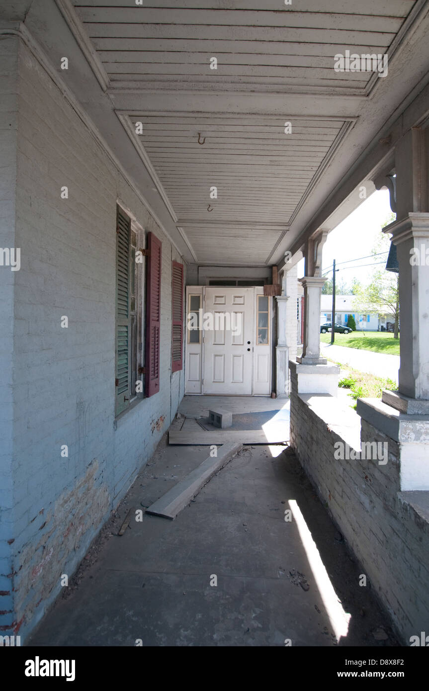 Una casa abbandonata in unione Bridge, rurale Carroll County Maryland USA Foto Stock
