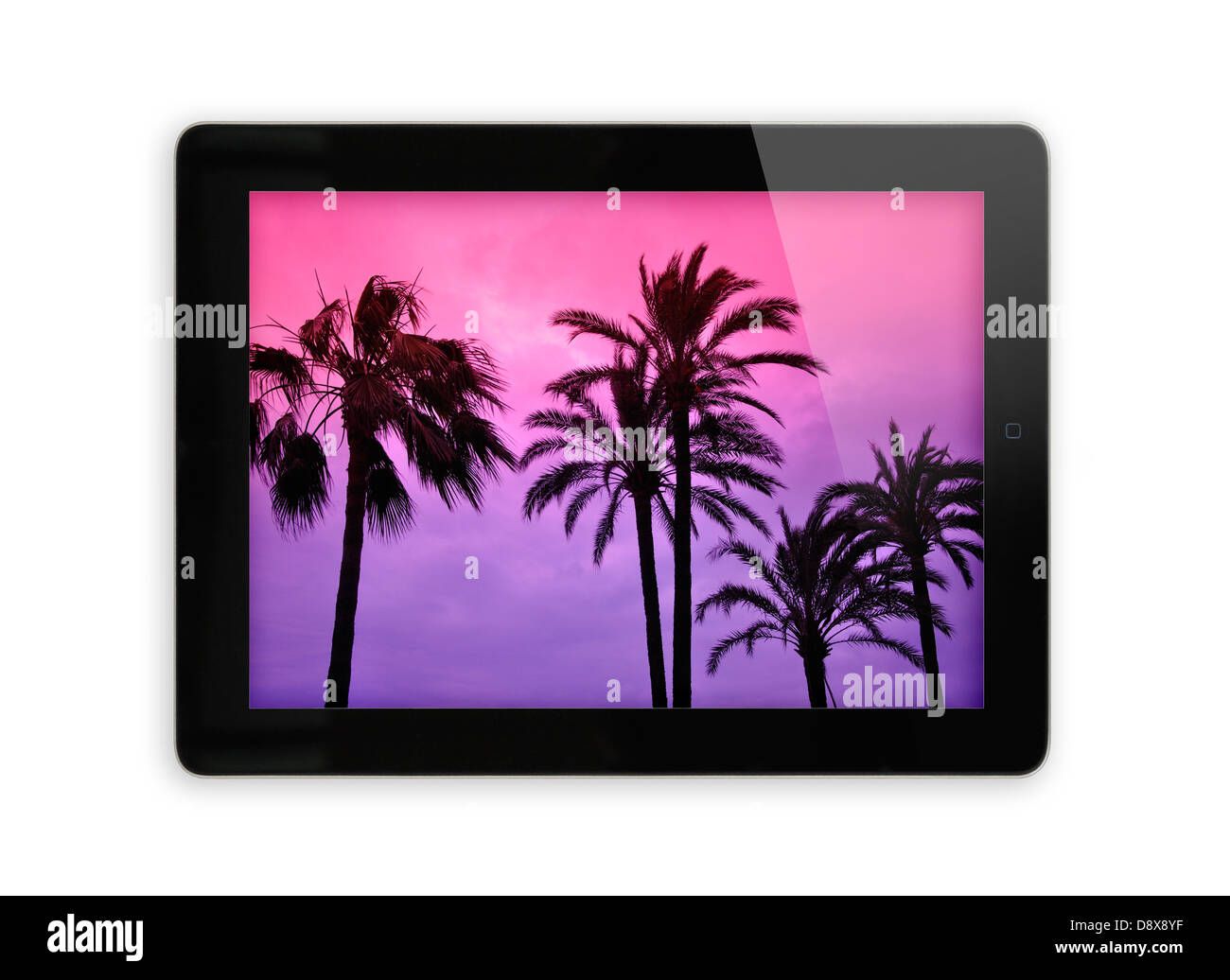 Lo schermo di iPad che mostra foto Foto Stock