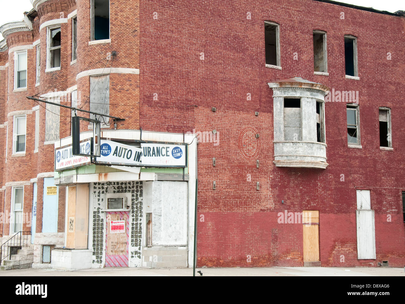 Il degrado urbano a Baltimore, Maryland, Stati Uniti d'America Foto Stock