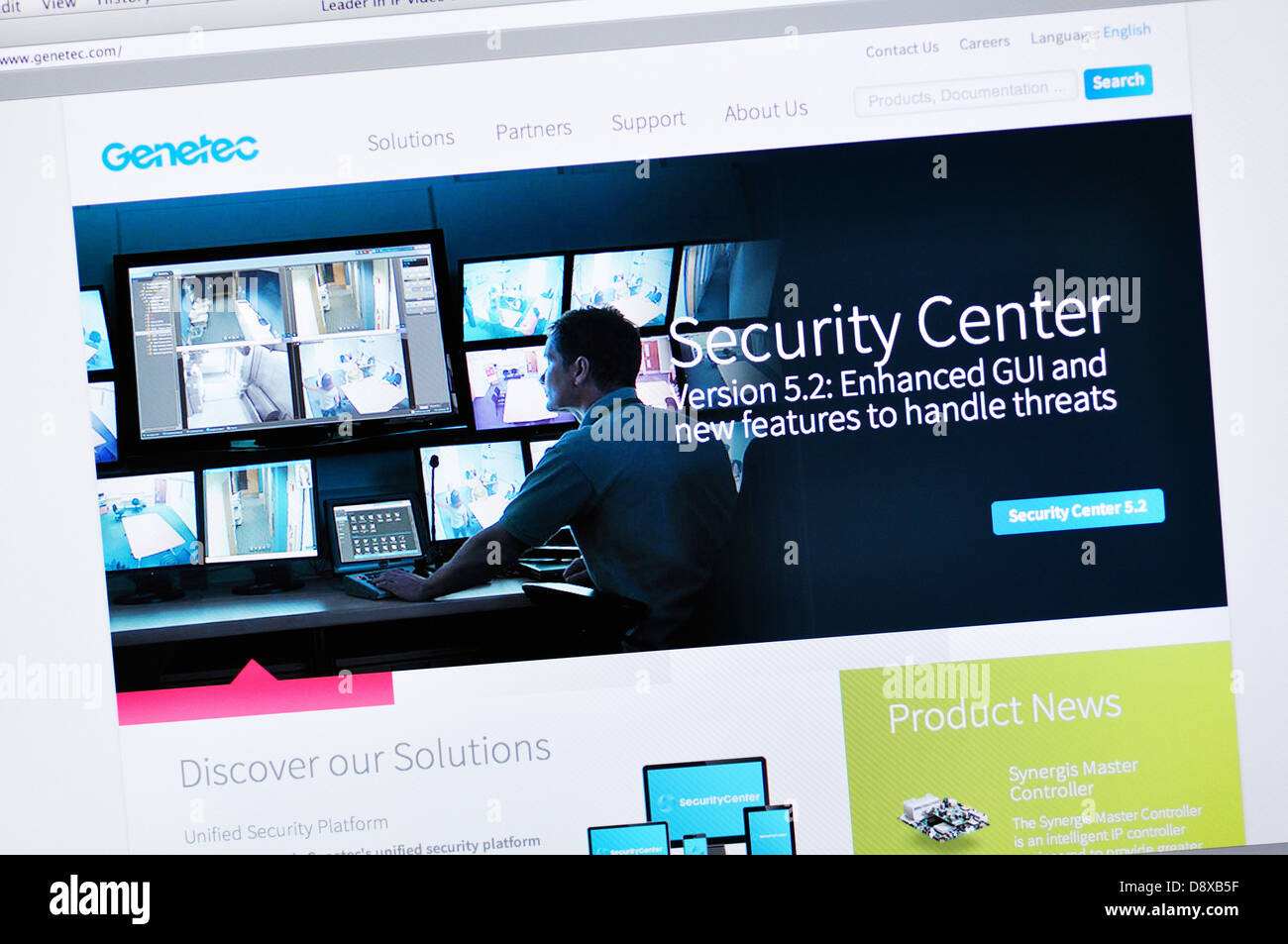 Genetec security center sito web Foto Stock