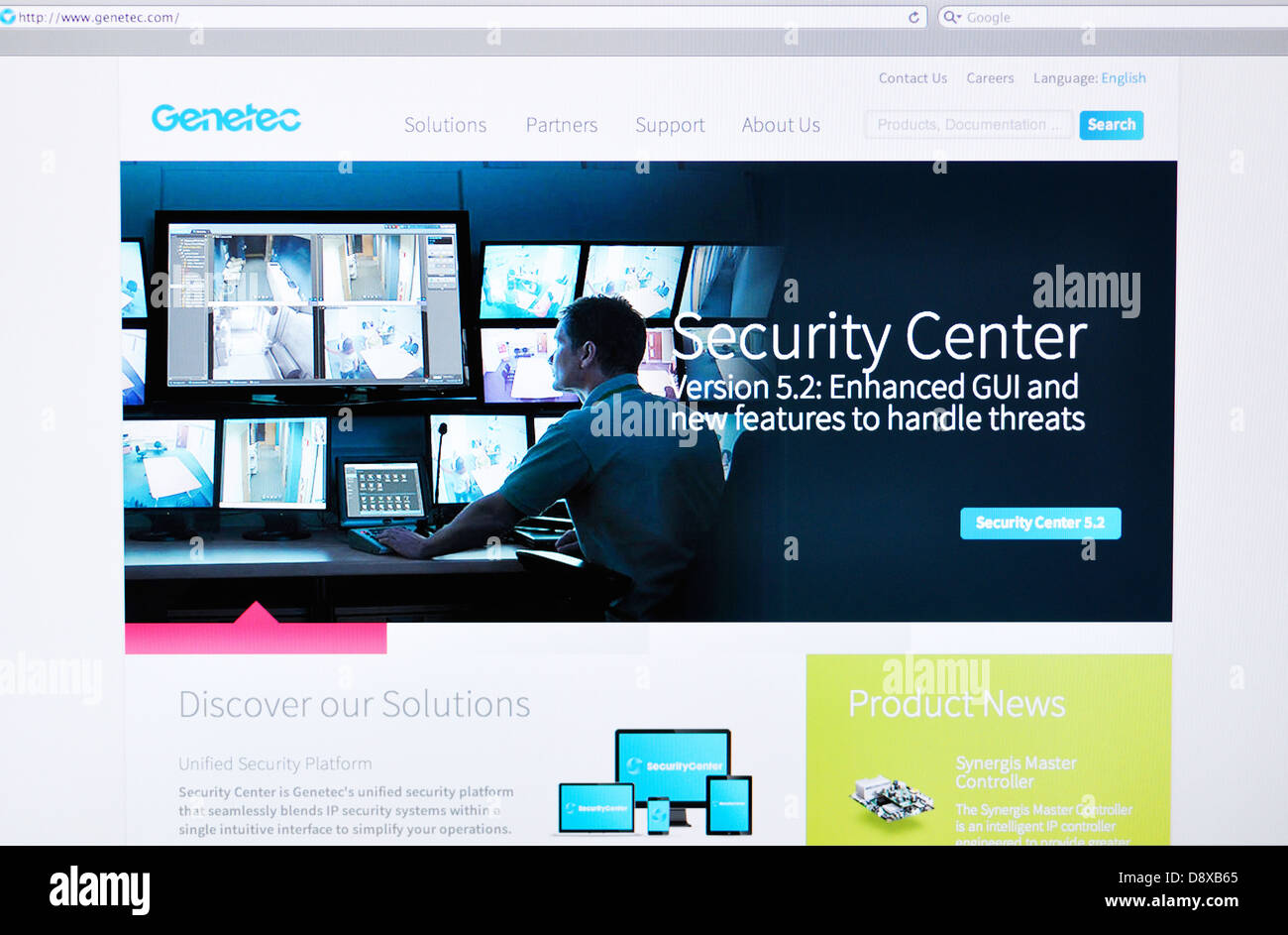 Genetec security center sito web Foto Stock