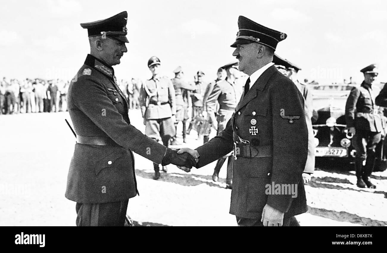 Fotografia del feldmaresciallo Fedor von Bock e Adolf Hitler Foto Stock