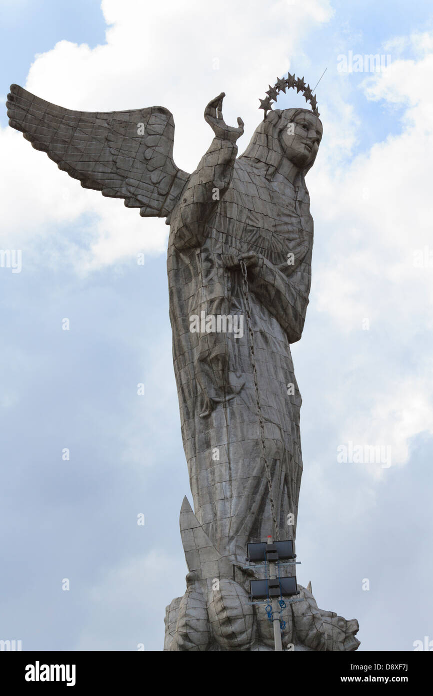 Virgen de Quito, Cerro Panecillo Hill, Quito, Città Vecchia, Ecuador Foto Stock