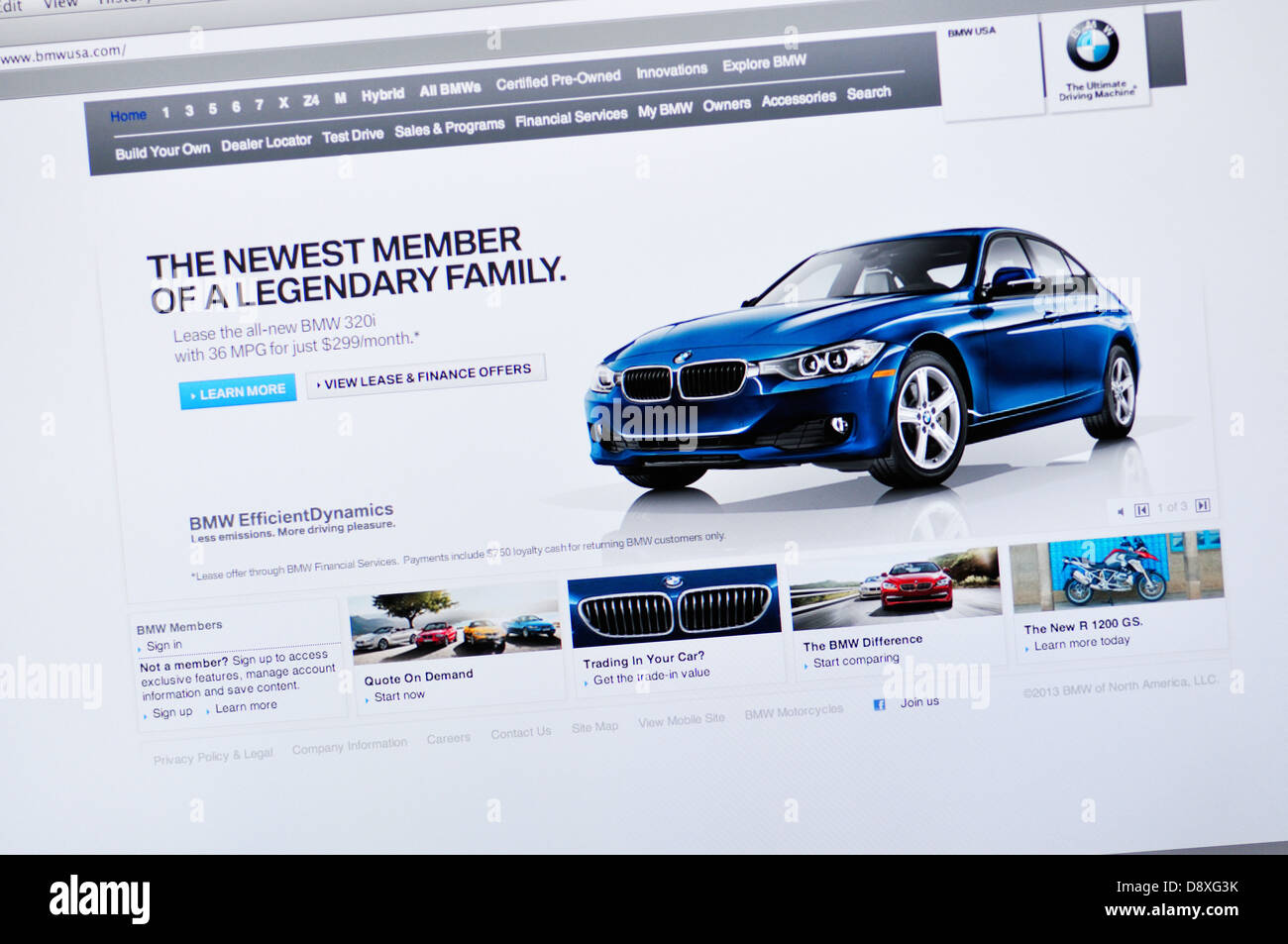 BMW auto tedesca sito web del produttore Foto Stock