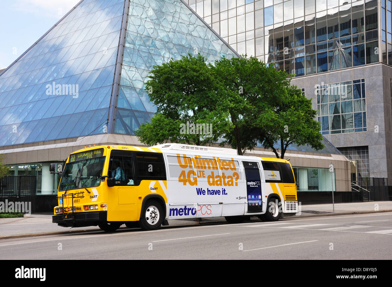 Il bus a Dallas, Texas, Stati Uniti d'America Foto Stock