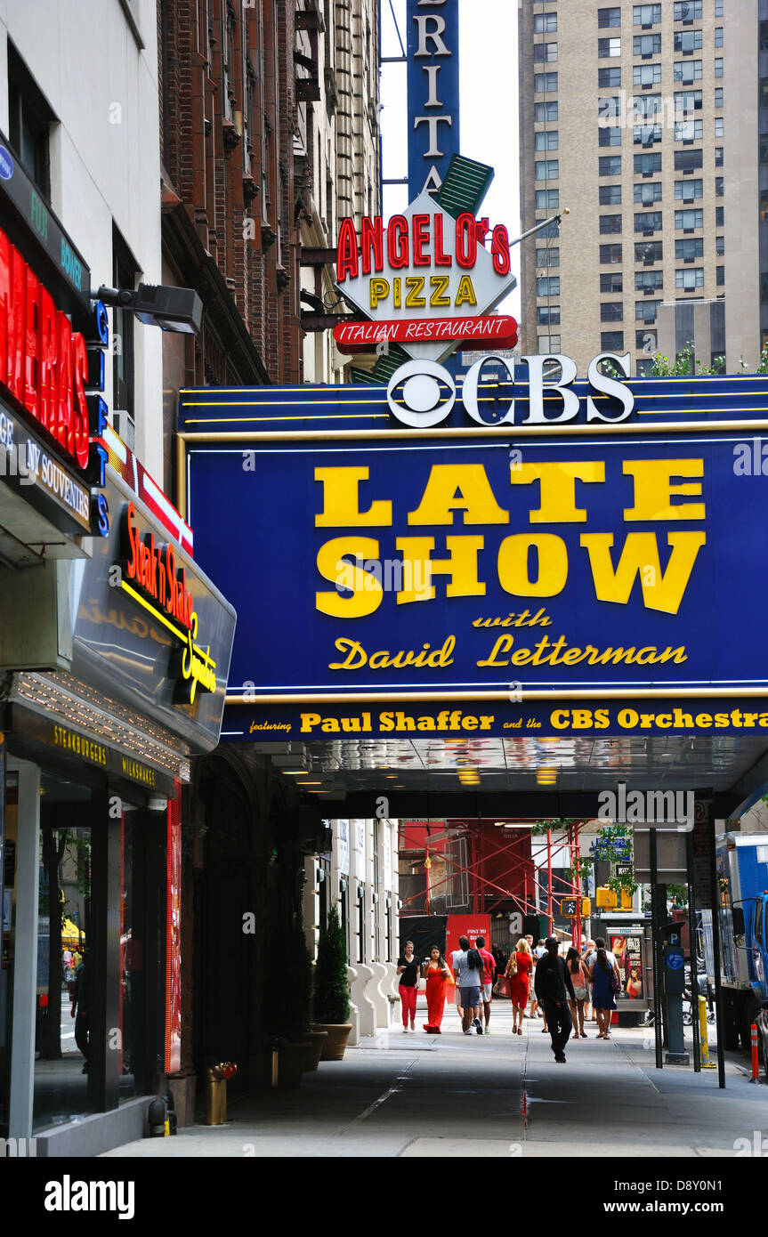 Late Show, Ed Sullivan Theater, Broadway, New York, Stati Uniti d'America Foto Stock