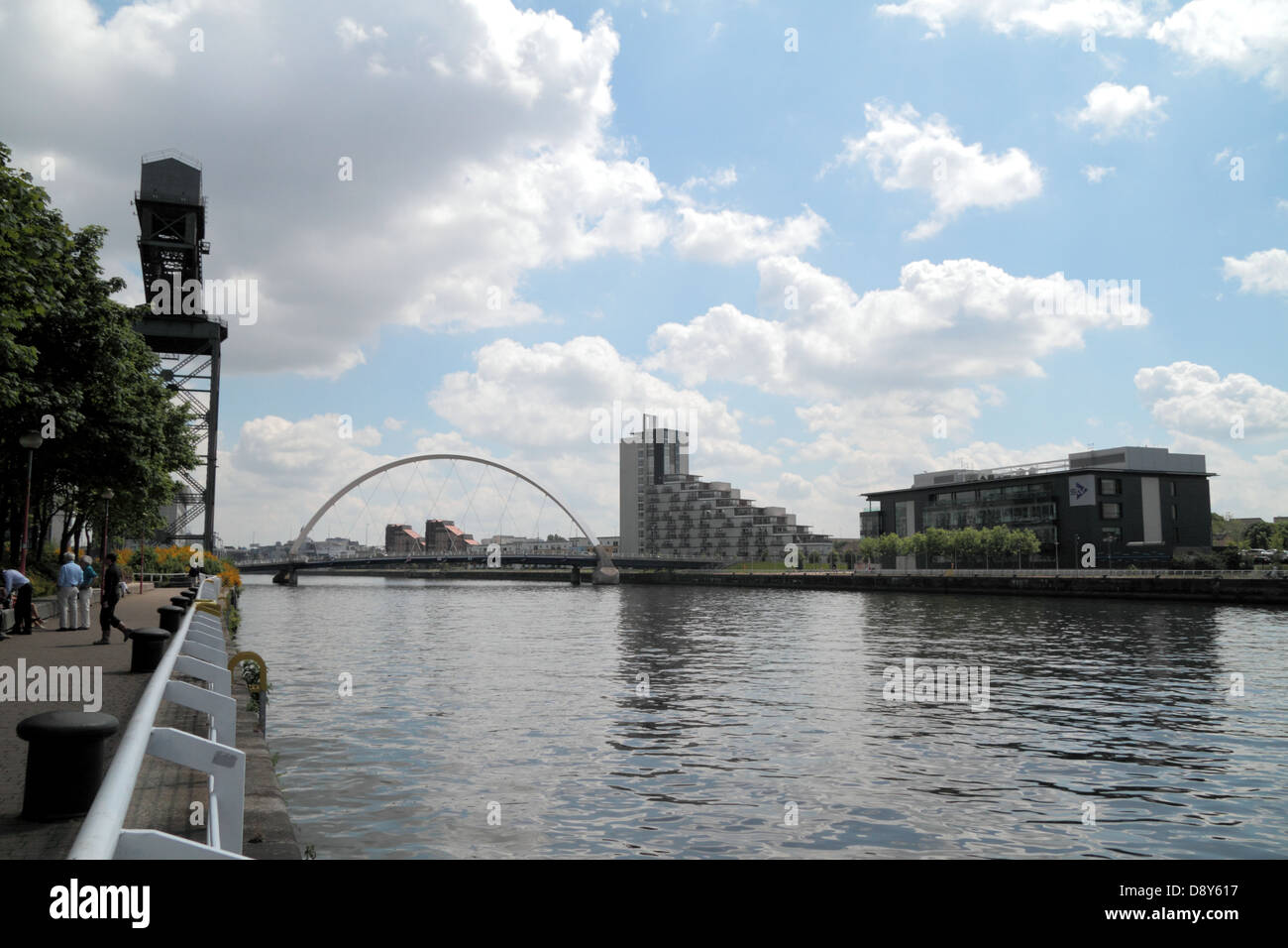 Porto di Glasgow, WATERSIDE, Fiume Clyde Auditorium, Clyde Arc, SECC, Science Center Crowne Plaza. Foto Stock