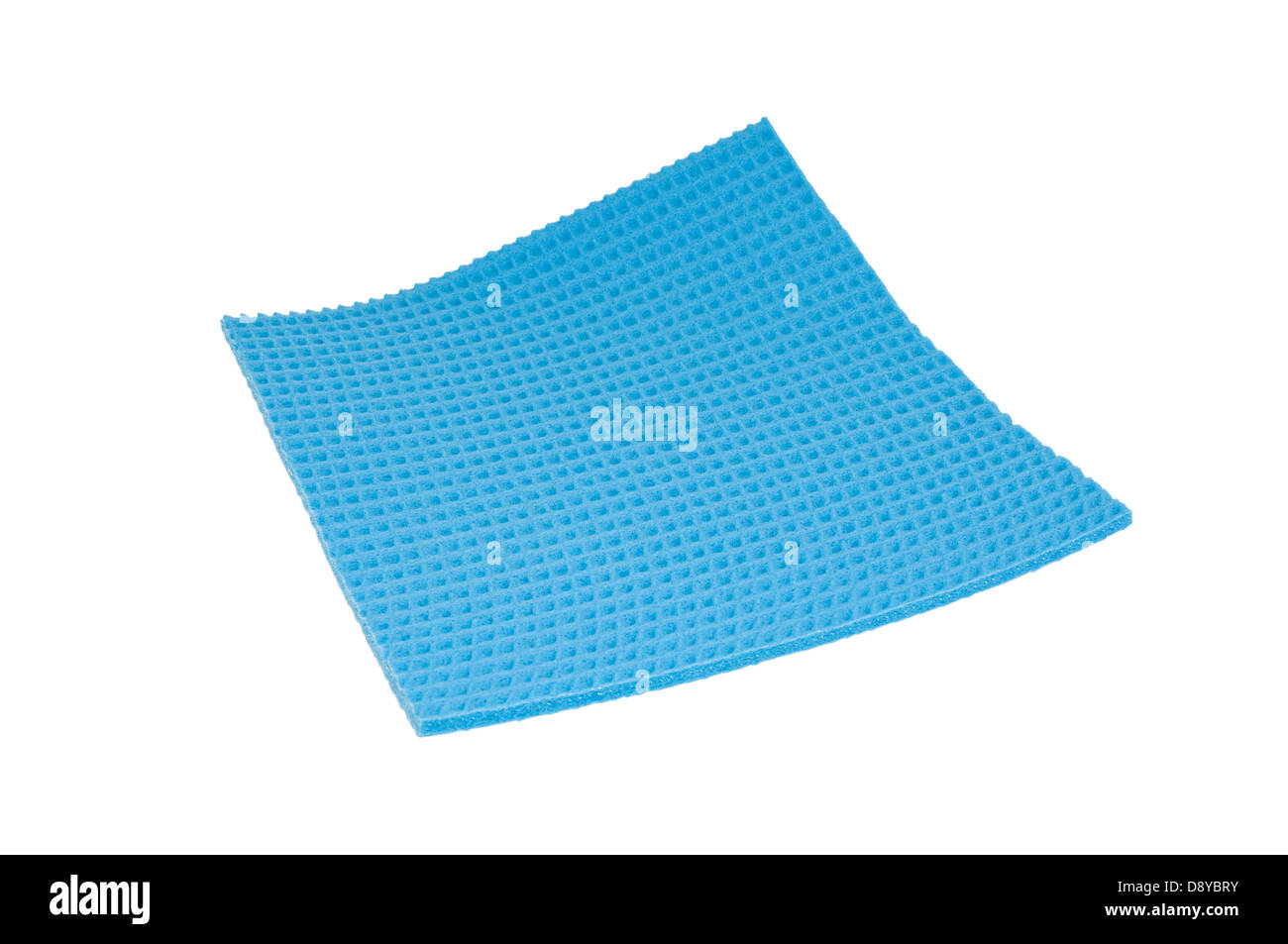 Panno blu per asciugare isolati su sfondo bianco Foto Stock