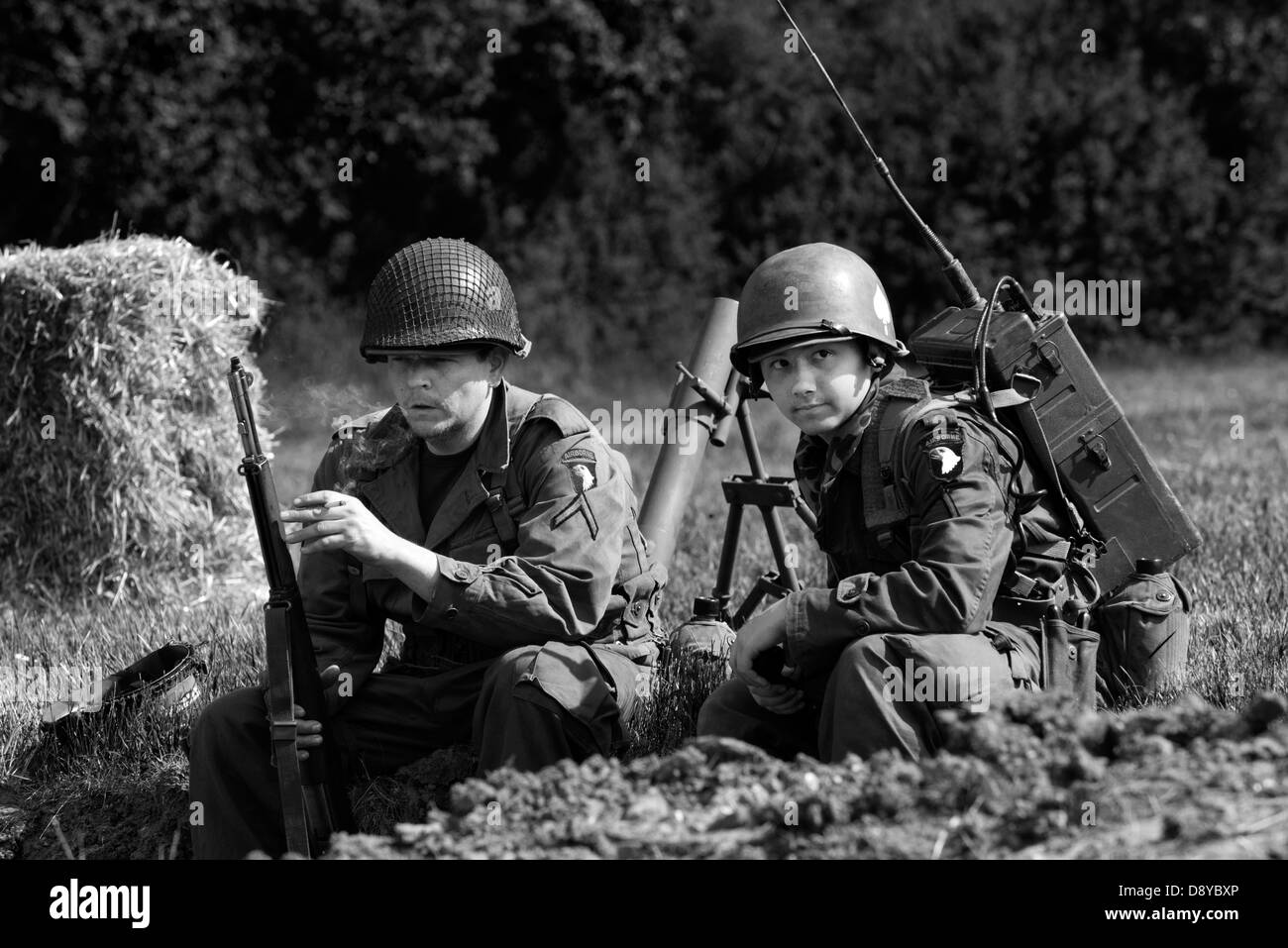 La guerra militare rievocazione presso l'Overlord visualizza, Waterlooville, Hampshire, Regno Unito Foto Stock