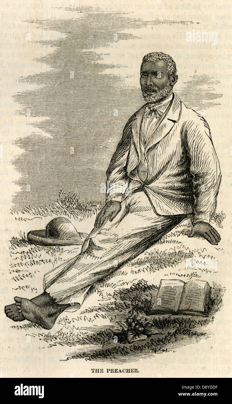 1866 incisione, Charley 'predicatore', un detenuto presso il manicomio su Blackwell's Island. Foto Stock