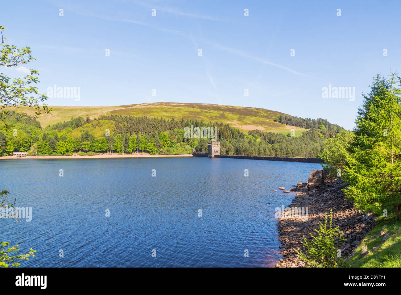 Derwent Dam, Peak District, Derbyshire, England, Regno Unito Foto Stock