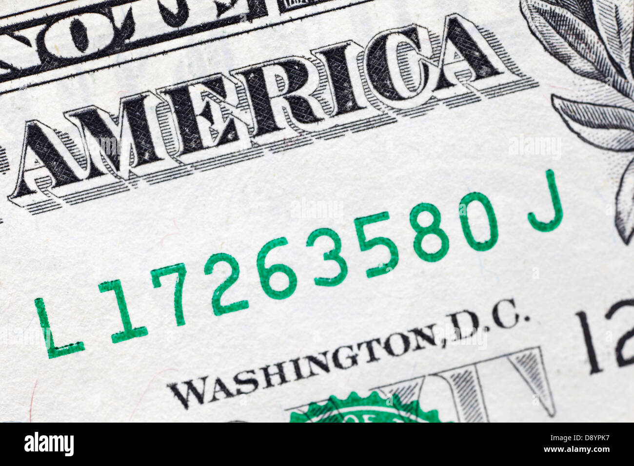 Dettaglio del dollaro americano Foto Stock