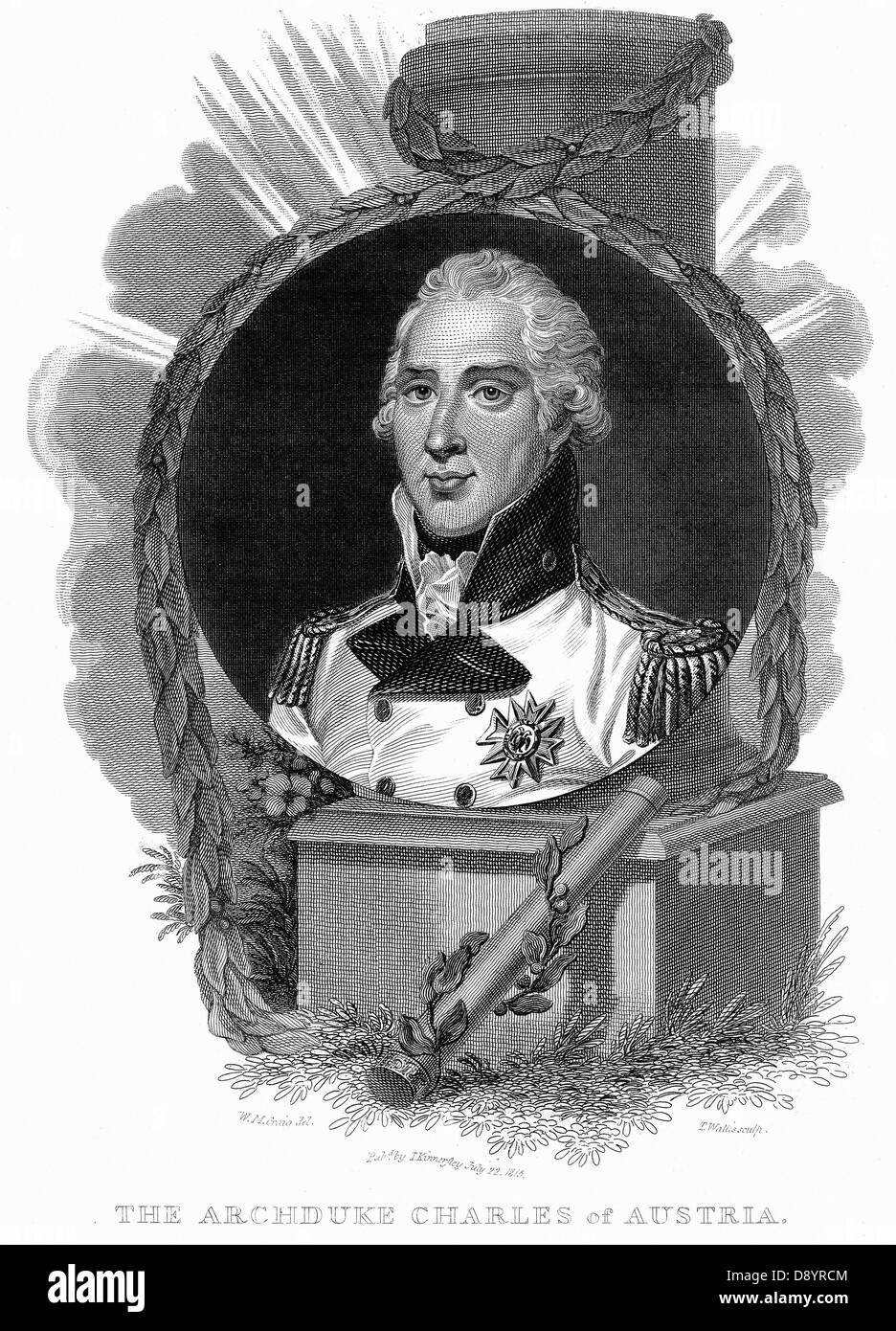 Charles Arciduca d'Austria incisione 1815 Foto Stock