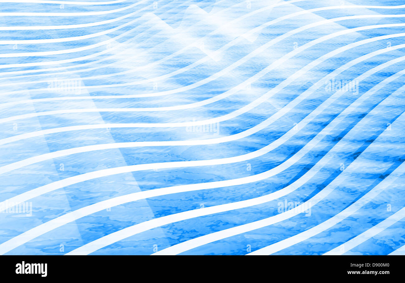 3d astratto onda blu sullo sfondo Foto Stock