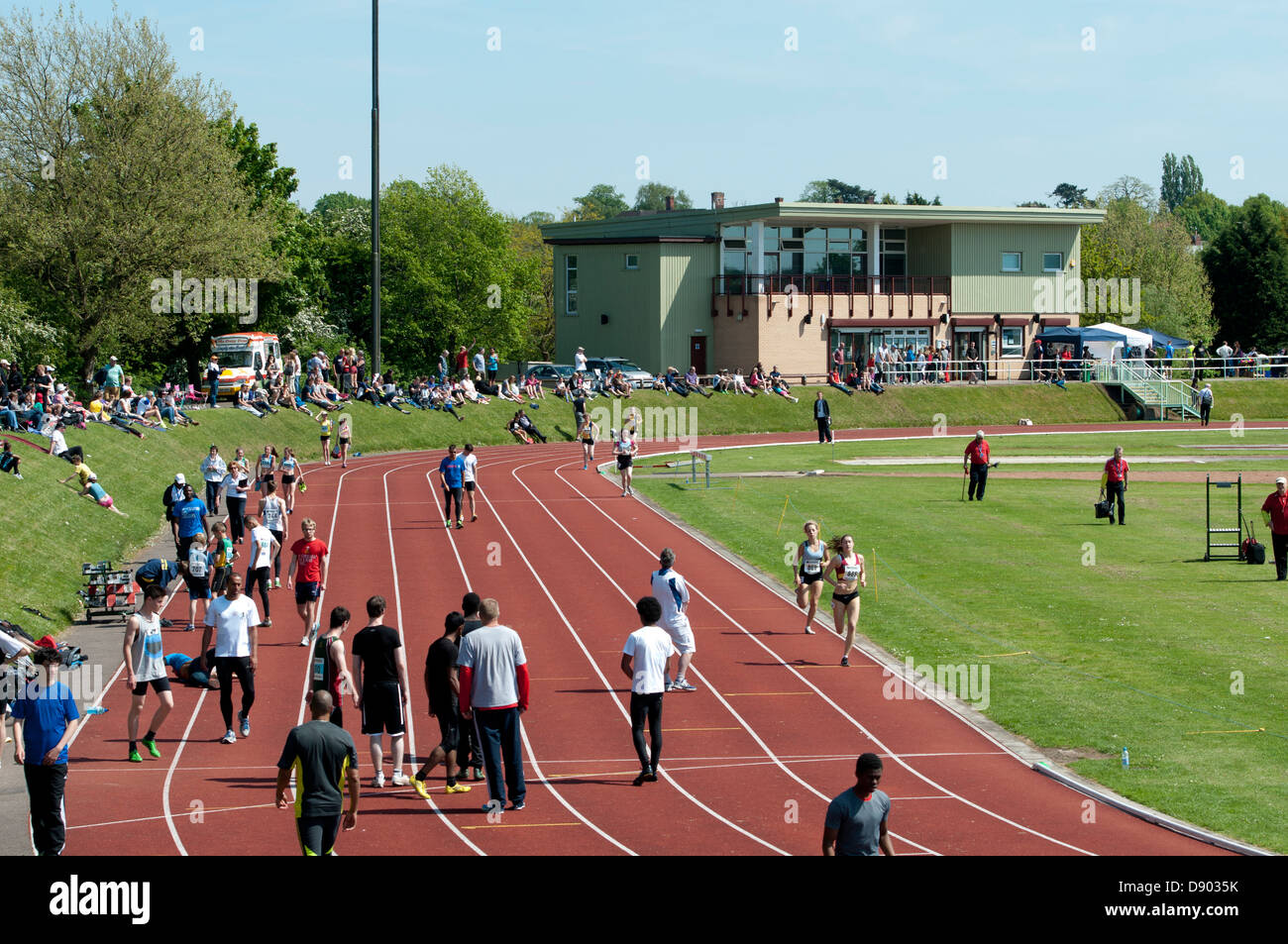 Lo zafferano Lane Athletics Stadium, Leicester, Regno Unito Foto Stock