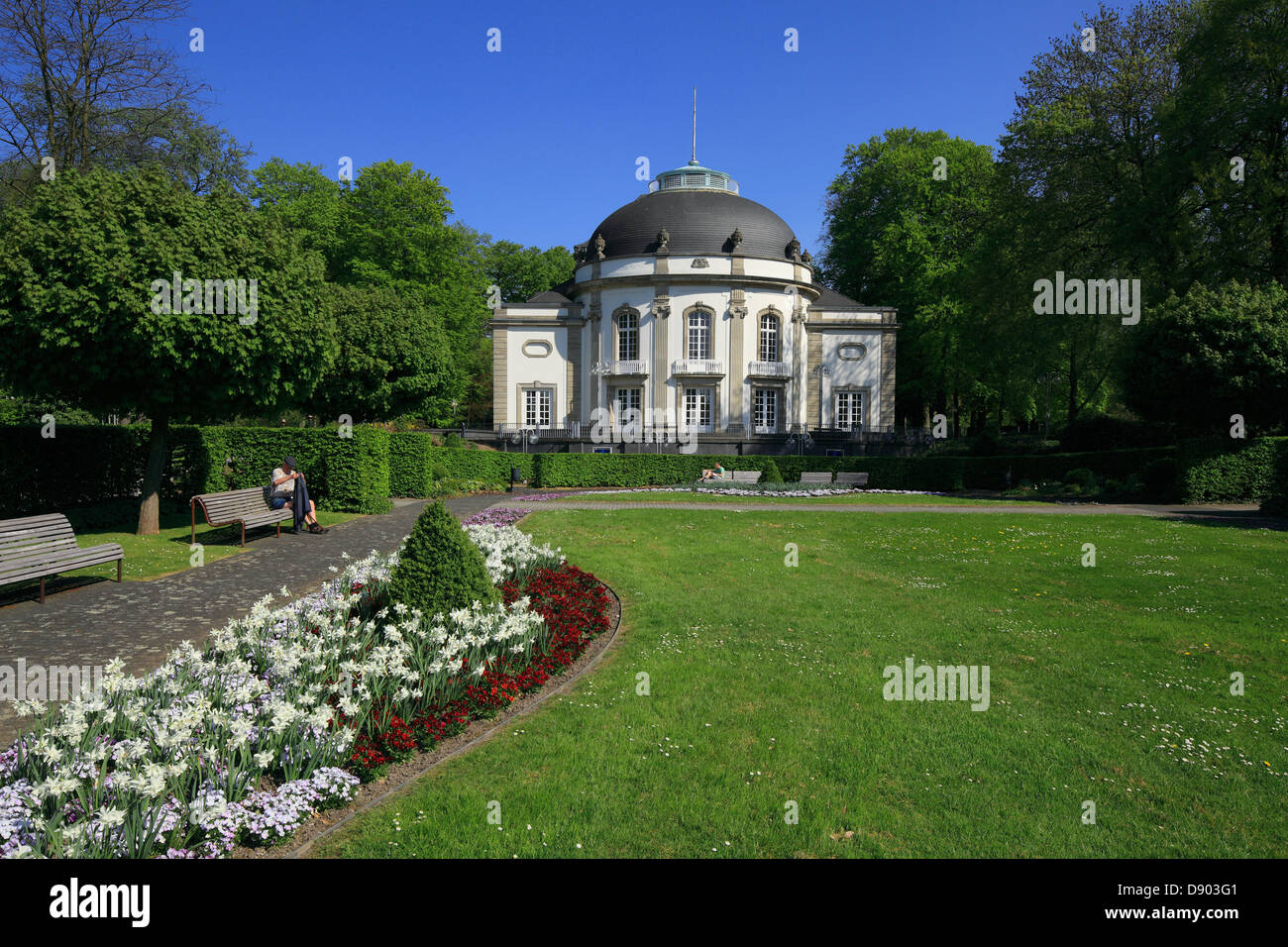 Kurparktheater im Kurpark von Bad Oeynhausen, Wiehengebirge, Renania settentrionale-Vestfalia Foto Stock