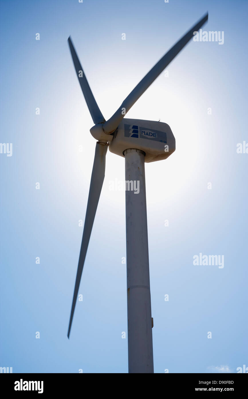 Un vento power station. Foto Stock