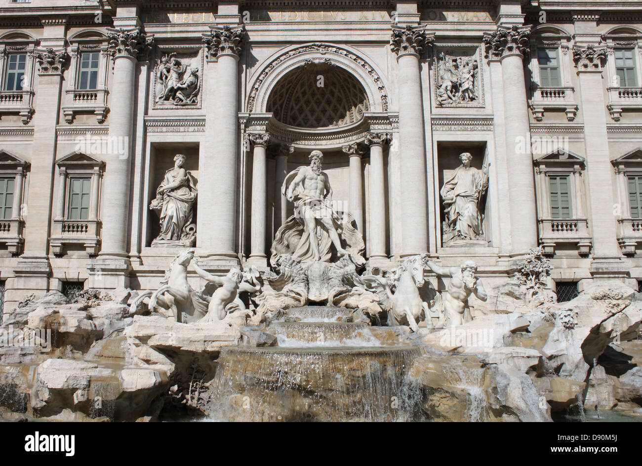 Vista del paesaggio di Fontana di Trevi a Roma, Italia Foto Stock