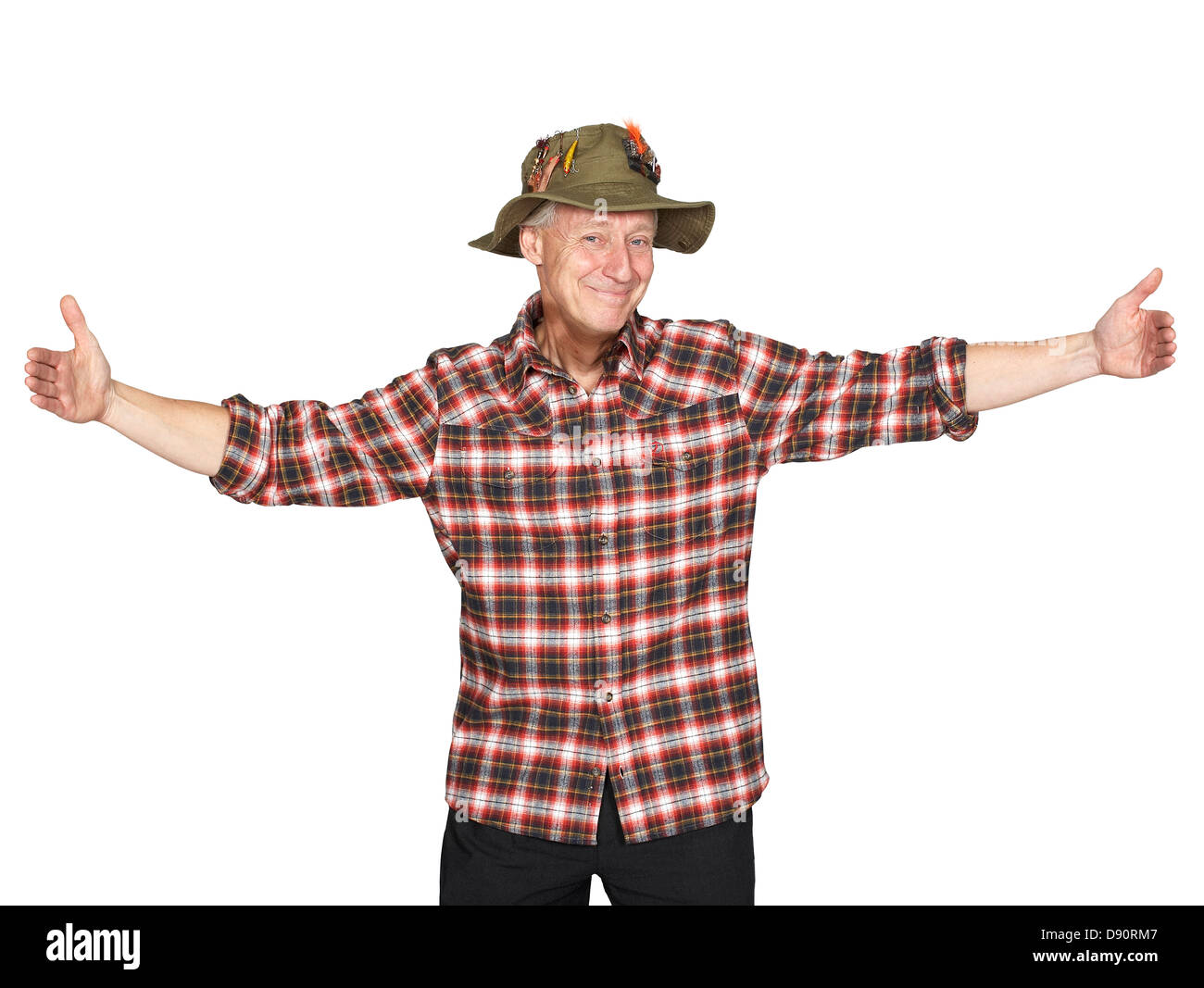 Studio shot del pescatore, composito digitale Foto Stock