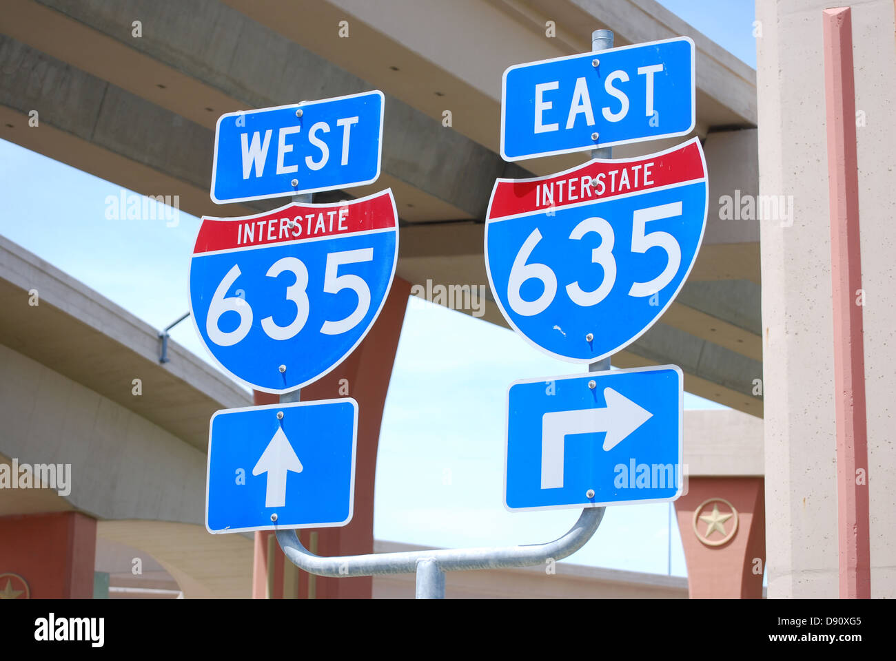 Interstate 635 segni Foto Stock