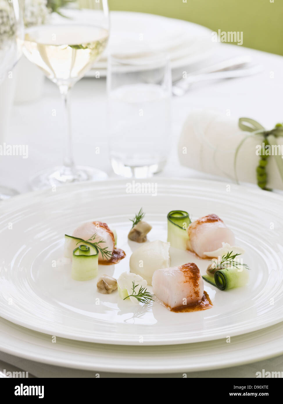 Luogo elegante impostazione con aperitivo Foto Stock