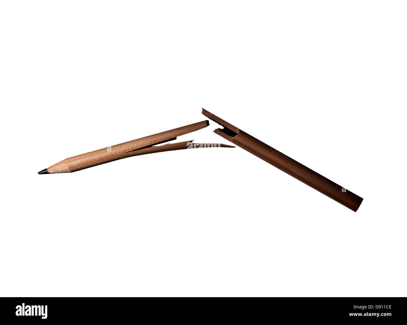 La rottura di una matita. Foto Stock