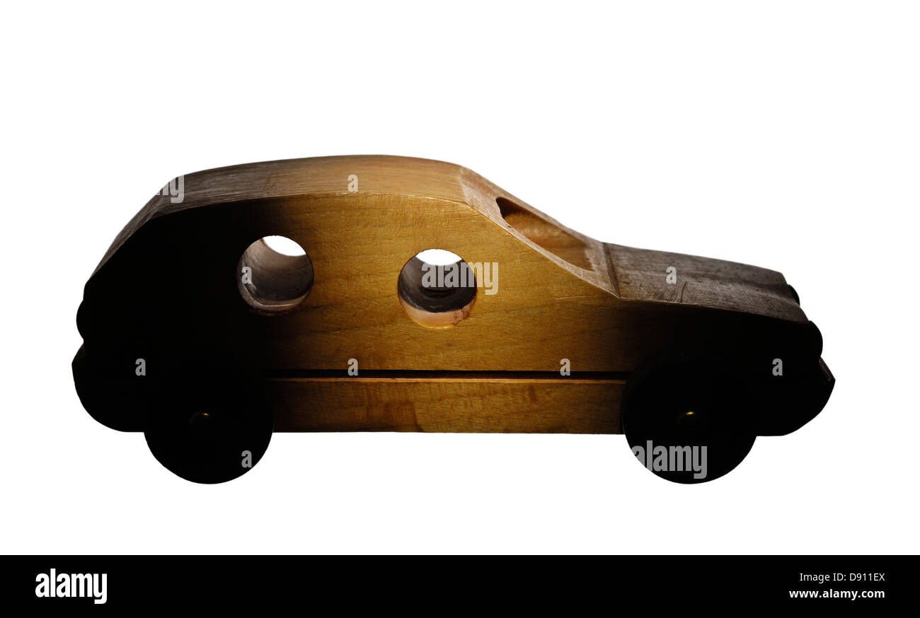 Auto giocattolo di legno. Foto Stock