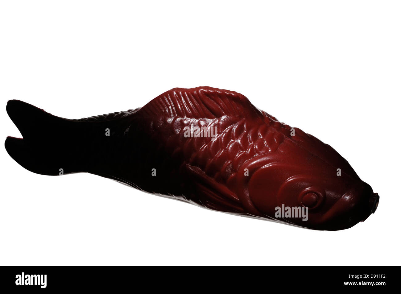 Rosso pesce in plastica. Foto Stock