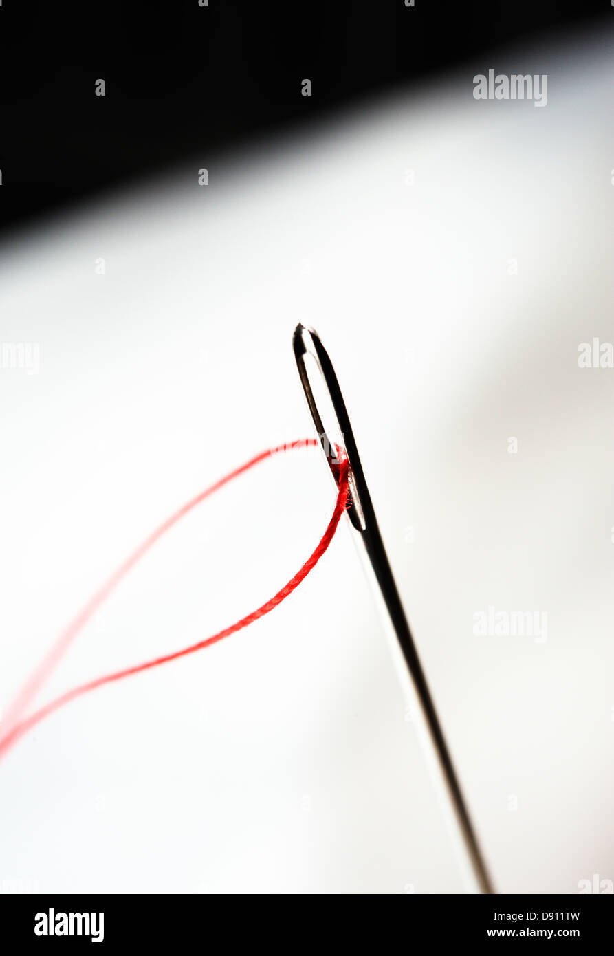 Ago e filo, studio shot Foto Stock