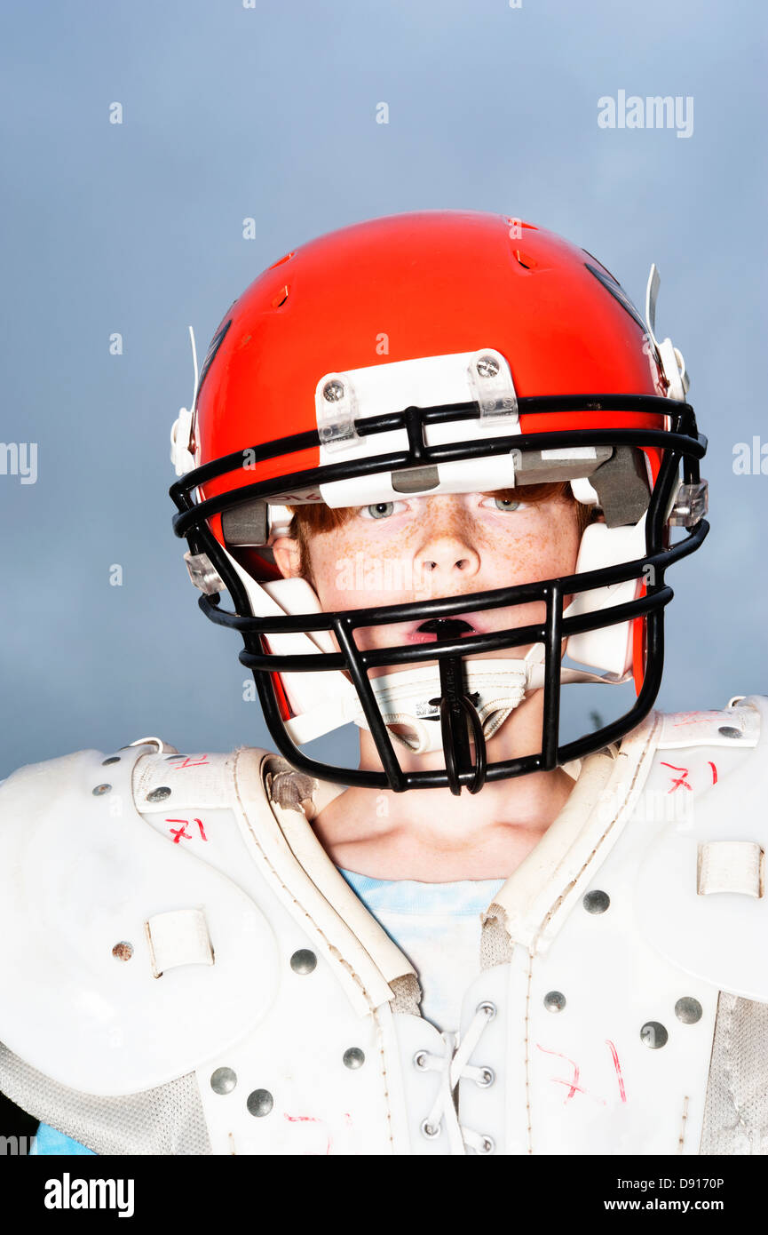 Ragazzo in abito di baseball, studio shot Foto Stock