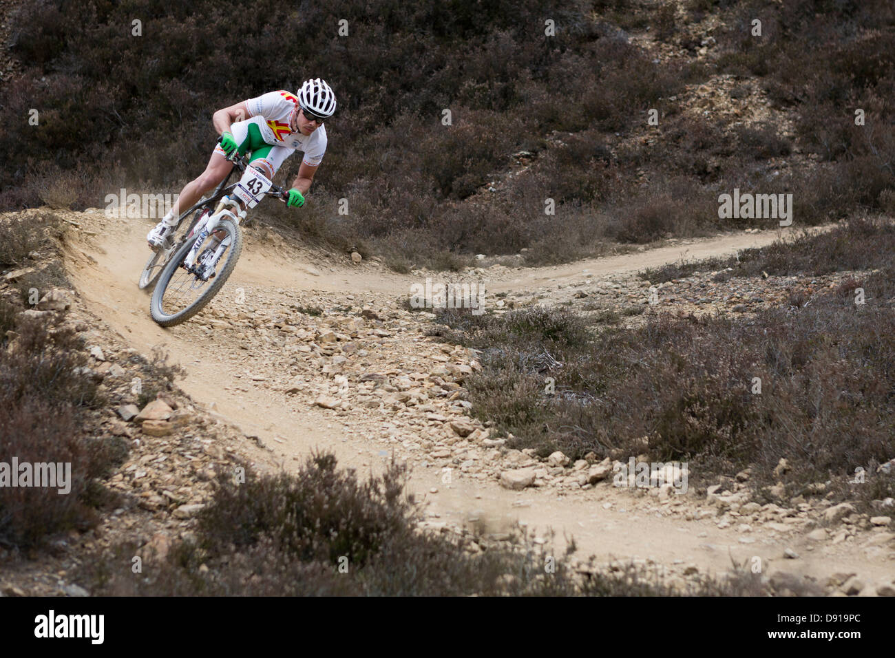 WHEAL MAYD VALLEY, REDRUTH, Regno Unito. British serie XC Round 2, mountain bike cross country gara. Foto Stock