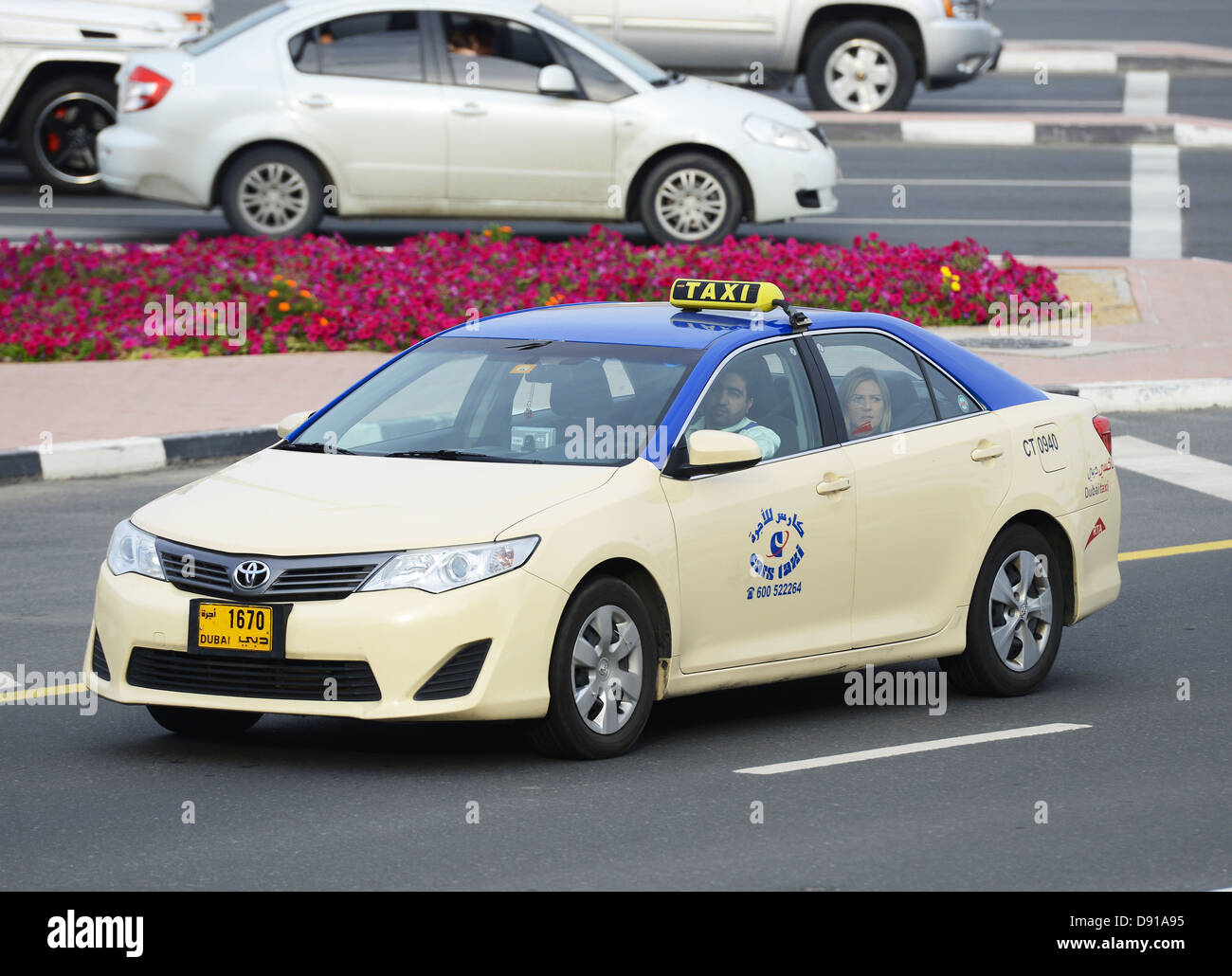 Taxi, Dubai, Emirati Arabi Uniti Foto Stock