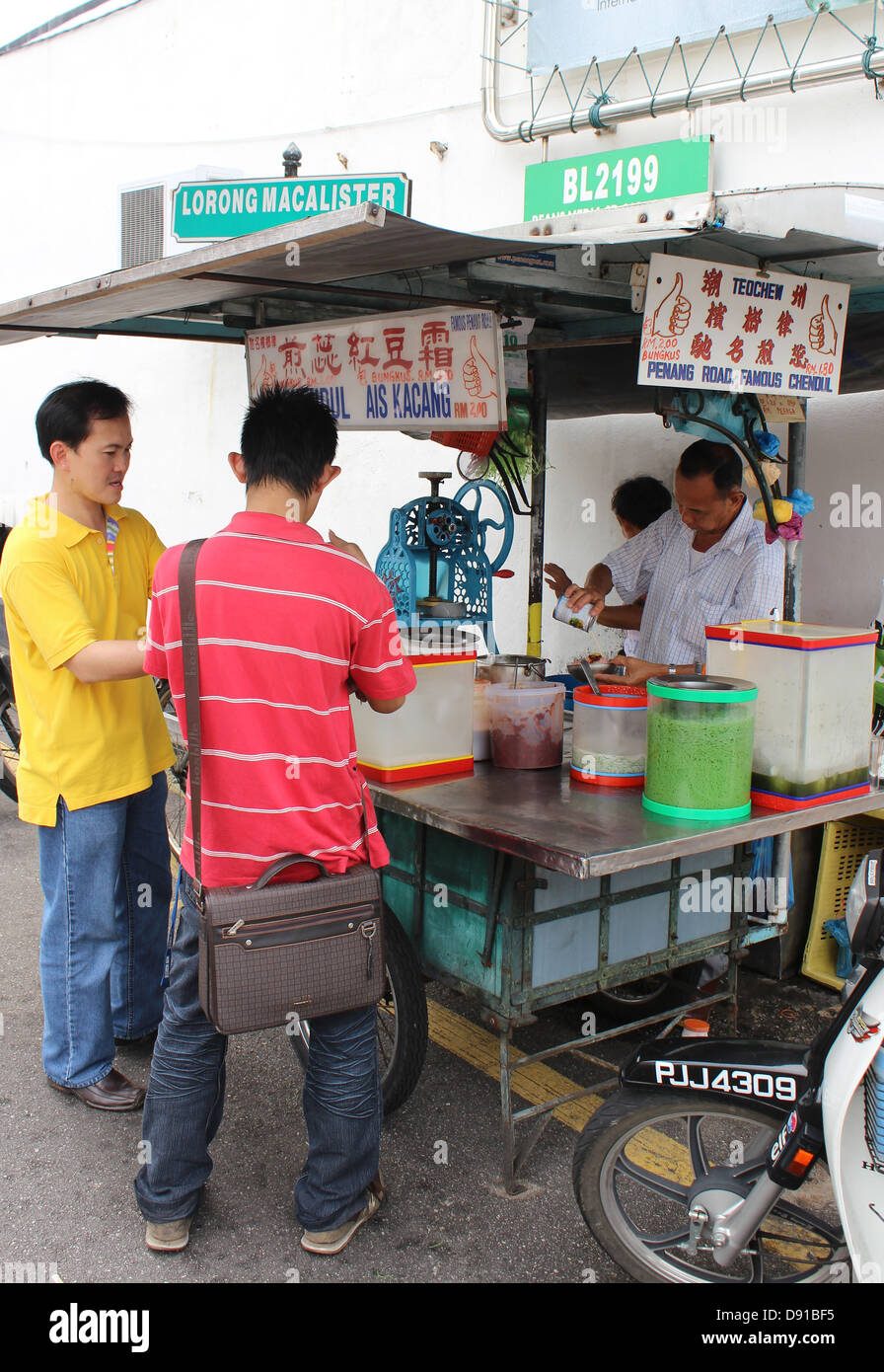 Pressione di stallo di cibo a Penang Road, Penang, Malaysia Foto Stock