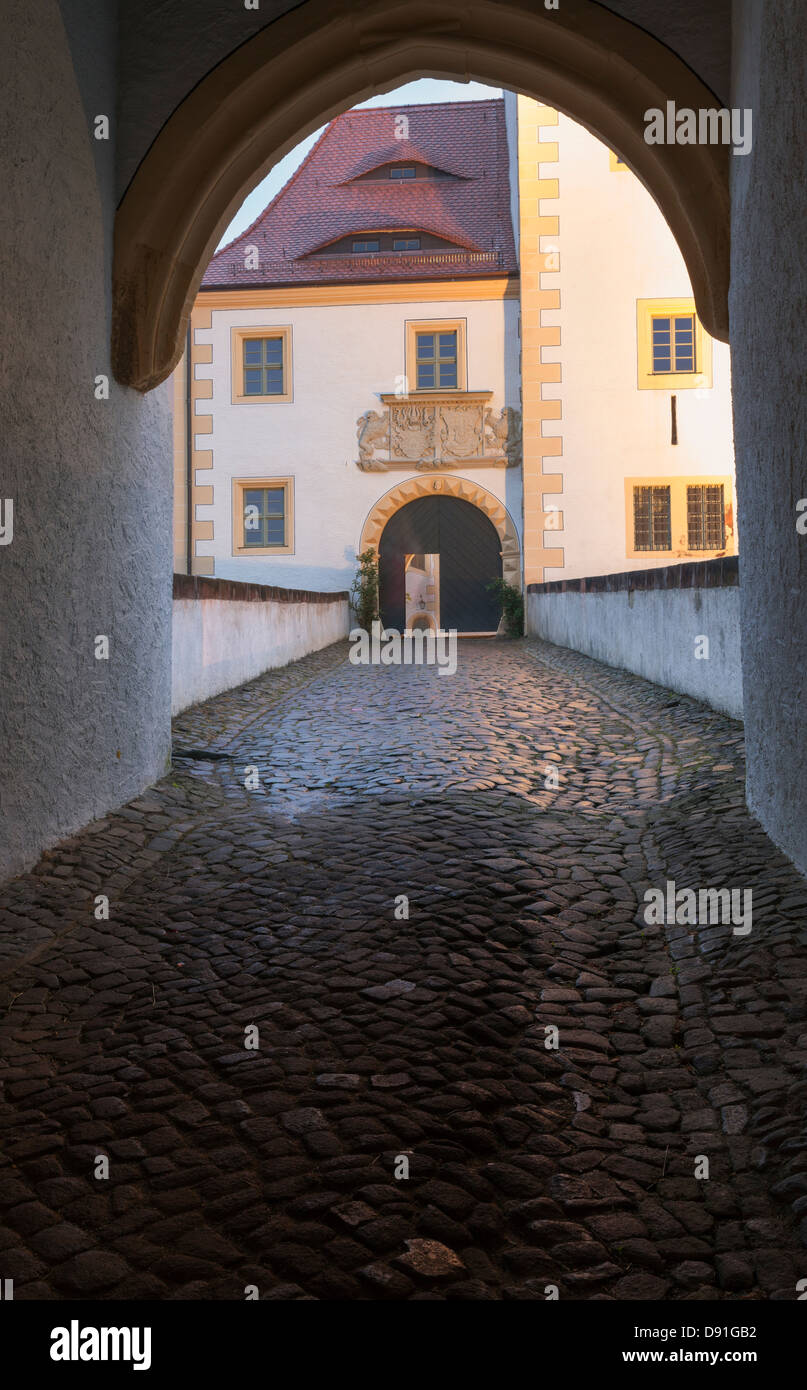 Colditz ingresso al castello, in Sassonia, Germania Foto Stock