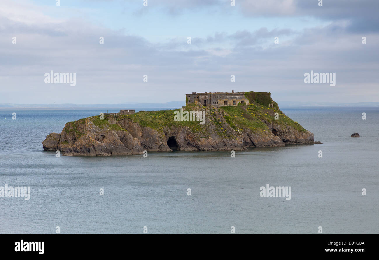 St Catherines Isola Tenby Pembrokeshire Wales. Ha una fortezza sull'isola. Foto Stock