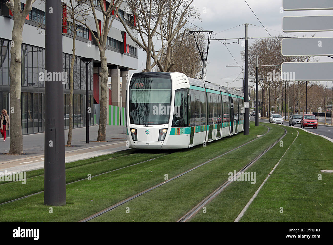 Parigi, tram, linea 3A, Boulevard Masséna. Foto Stock
