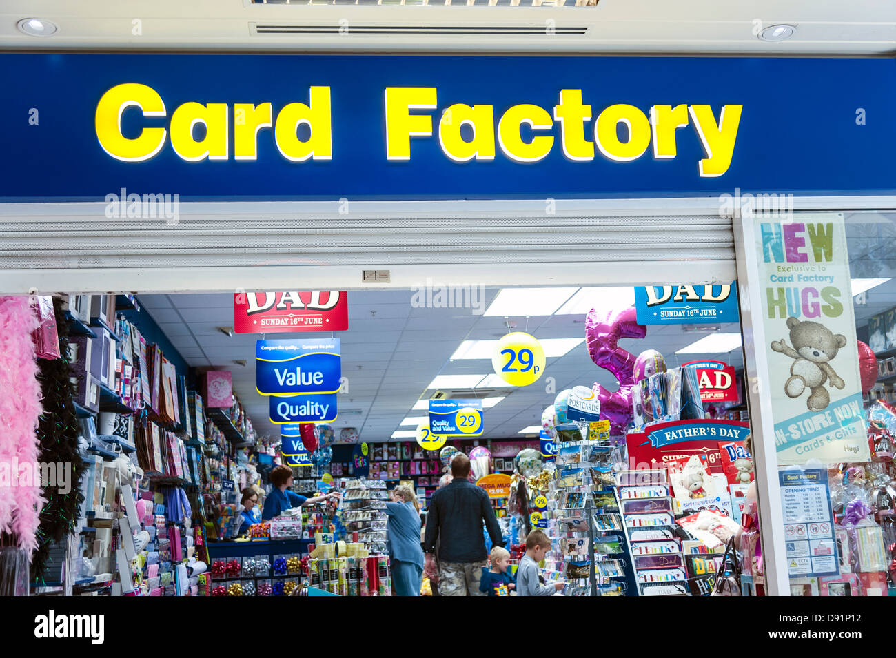 Card factory store a Weston super Mare, Regno Unito. Foto Stock