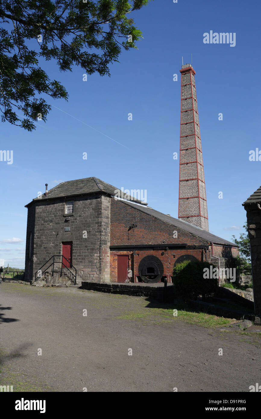 Middleton Top Winding Engine House sulla Cromford and High Peak Railway, oggi in disuso, Derbyshire, Inghilterra, Regno Unito, monumento programmato dell'edificio conservato Foto Stock