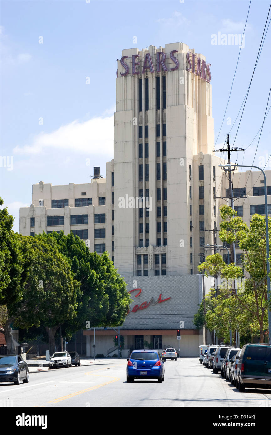 Art Deco Sears department store nel centro di Los Angeles Foto Stock